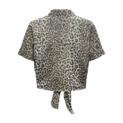 Sale Blouse col chemise imprimé léopardà nouer Femme Femme Haut, Chemise