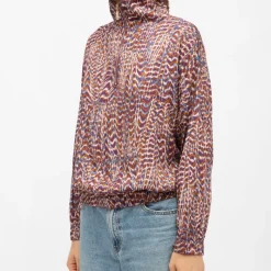 Hot Blouse col montant imprimé zebra Femme Femme Haut, Chemise