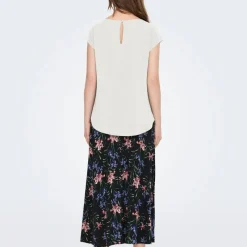 Hot Blouse col rond asymétrique avec bouton Femme Femme Haut, Chemise