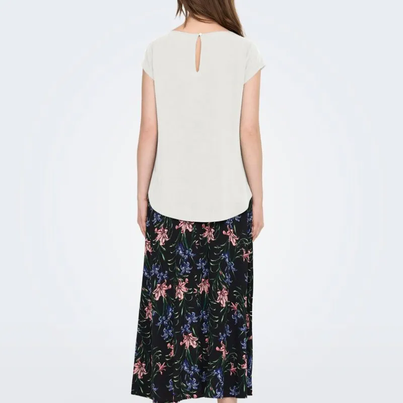 Hot Blouse col rond asymétrique avec bouton Femme Femme Haut, Chemise