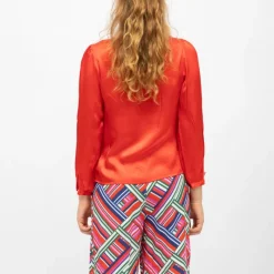 Discount Blouse col v effet satin bianca légère Femme Femme Haut, Chemise