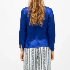 Discount Blouse col v effet satin bianca légère Femme Femme Haut, Chemise