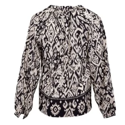 New Blouse col V ikat beata imprimé éthnique Femme Femme Haut, Chemise