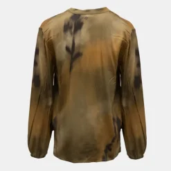 Sale Blouse col v imprimé manches longues Femme Femme Haut, Chemise