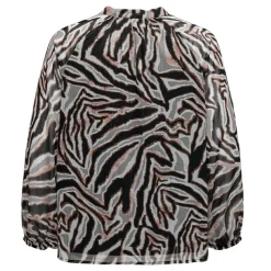 Discount Blouse col v mi transparente imprimée fantaisie Femme Femme Haut, Chemise