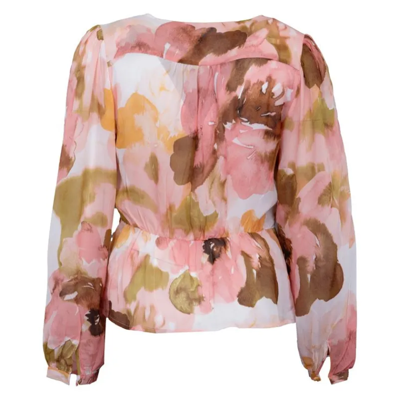 Clearance Blouse col V romance Batia imprimé Femme Femme Haut, Chemise