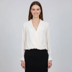 Discount Blouse crème col V burro Femme Femme Haut, Chemise