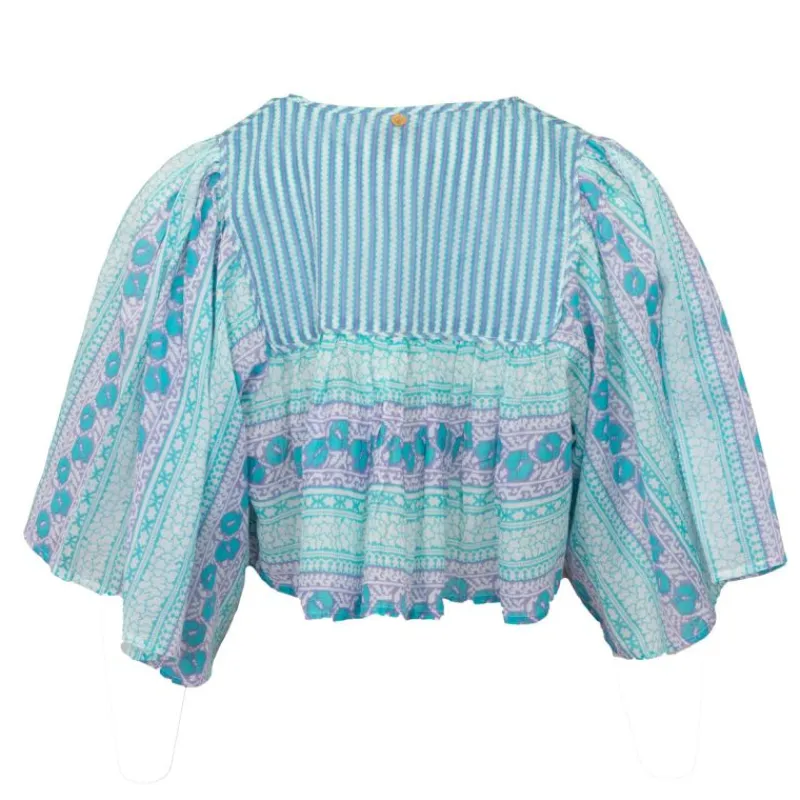 Discount Blouse crop amelie manches 3/4 à motif graphique Femme Femme Haut, Chemise