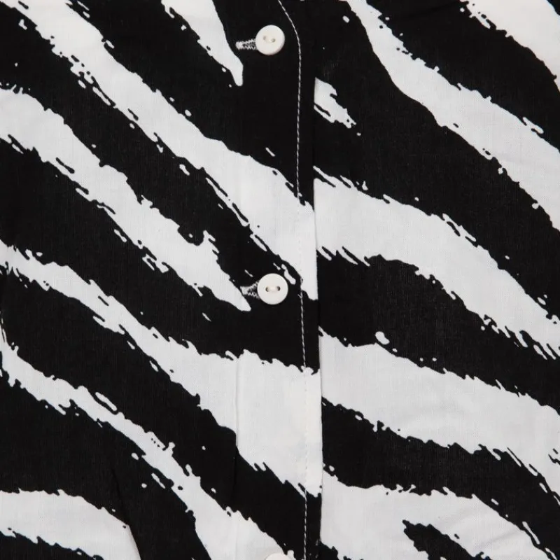 Clearance Blouse décolleté v à nouer imprimé zèbre Femme Femme Haut, Chemise