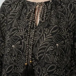 Best Blouse dune à nouer imprimé fleurs Femme Femme Haut, Chemise