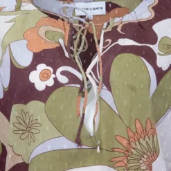 Discount Blouse en coton à fleurs bahia manches longues à nouer Femme Femme Haut, Chemise