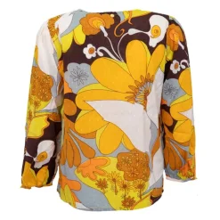 Online Blouse en coton à fleurs bahia manches longues à nouer Femme Femme Haut, Chemise