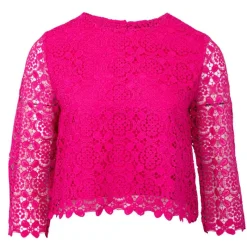 Online Blouse fuchsia à dentelle Bleya Femme Femme Haut, Chemise