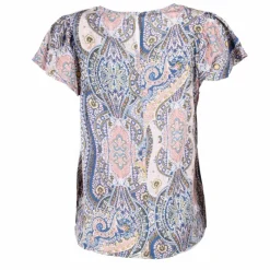 Hot Blouse manches à volants motif cachemire col v Femme Femme Haut, Chemise