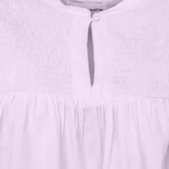 Discount Blouse manches courtes à volants hita col fermé avec bouton Femme Femme Haut, Chemise