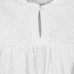 Discount Blouse manches courtes à volants hita col fermé avec bouton Femme Femme Haut, Chemise