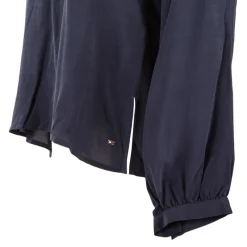 Outlet Blouse manches longues fluide Femme bleu foncé Femme Haut, Chemise