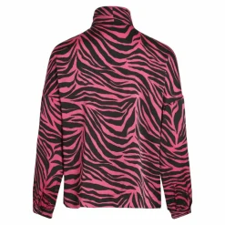 Hot Blouse manches longues imprimé zèbre col lavallière Femme Femme Haut, Chemise