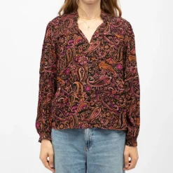 Online Blouse e gipsy bloeme motif cachemire Femme Femme Haut, Chemise