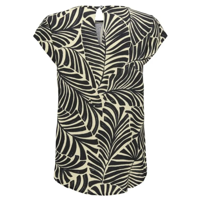 Sale Blouse nova col rond imprimé feuilles fermeture à bouton Femme Femme Haut, Chemise
