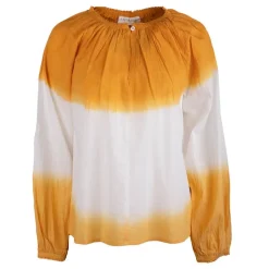 Best Blouse tie and dye 100% coton nicolira caramel Femme Femme Haut, Chemise