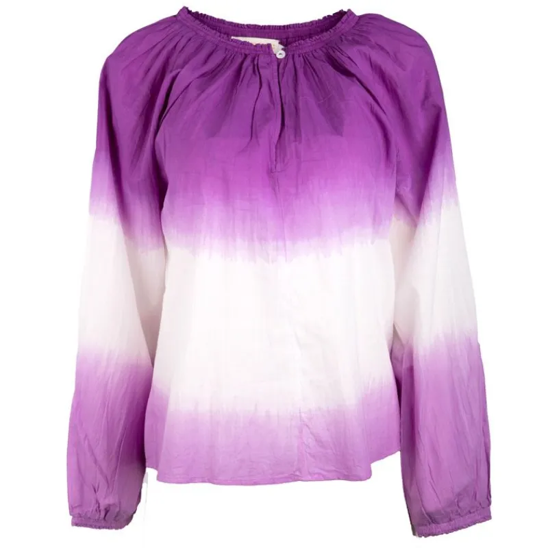 Sale Blouse tie and dye te en coton nicolira Femme Femme Haut, Chemise