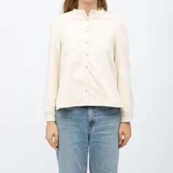 Sale Blouse velours col mao blondie Femme Femme Haut, Chemise