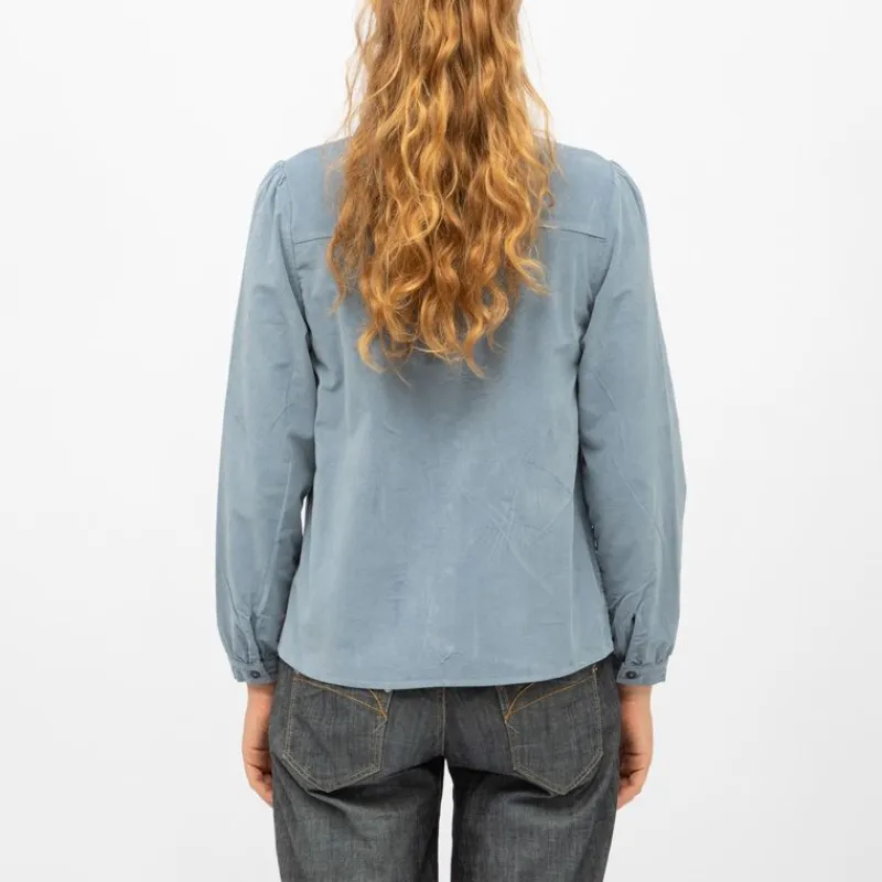 Best Blouse velours col mao blondie Femme Femme Haut, Chemise