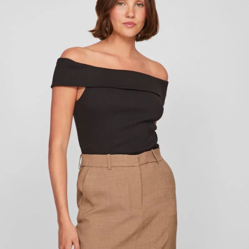 Online Blouses kani black épaules dénudées Femme Femme Haut, Chemise|Tee Shirt