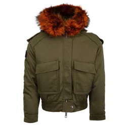 Outlet Blouson à capuche fourrure noir Femme Femme Veste, Doudoune, Manteau