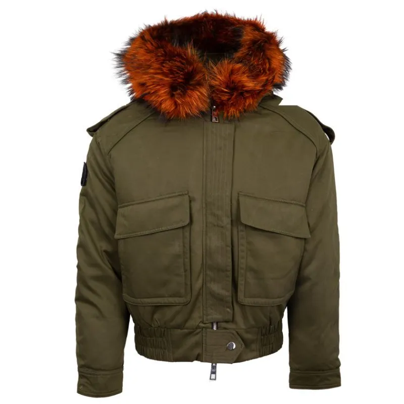 Outlet Blouson à capuche fourrure noir Femme Femme Veste, Doudoune, Manteau