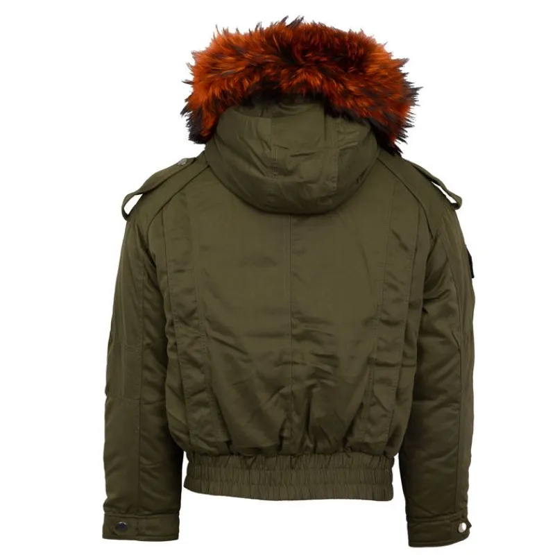 Outlet Blouson à capuche fourrure noir Femme Femme Veste, Doudoune, Manteau