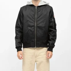 Sale Bomber avec capuche sweat intégrée Homme Homme Veste, Doudoune, Manteau