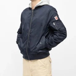 Outlet Bomber avec capuche sweat intégrée Homme Homme Veste, Doudoune, Manteau