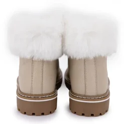 Sale Boots cuir grainé avec fausse fourrure Femme Femme Boots, Bottines