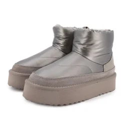 Boots mi haute bi matière fausse fourrure Femme Femme Boots, Bottines