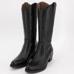 New Bottes santiag es avec motif ailes surpiquées cuir Femme Femme Boots, Bottines