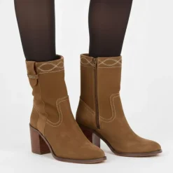 Best Bottes western ladak camel à talons carré Femme Femme Boots, Bottines