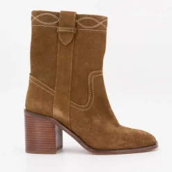 Best Bottes western ladak camel à talons carré Femme Femme Boots, Bottines