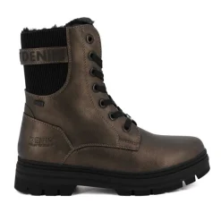 Sale Bottines à lacets fausse fourrure old gold Femme Femme Boots, Bottines