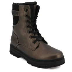 Sale Bottines à lacets fausse fourrure old gold Femme Femme Boots, Bottines