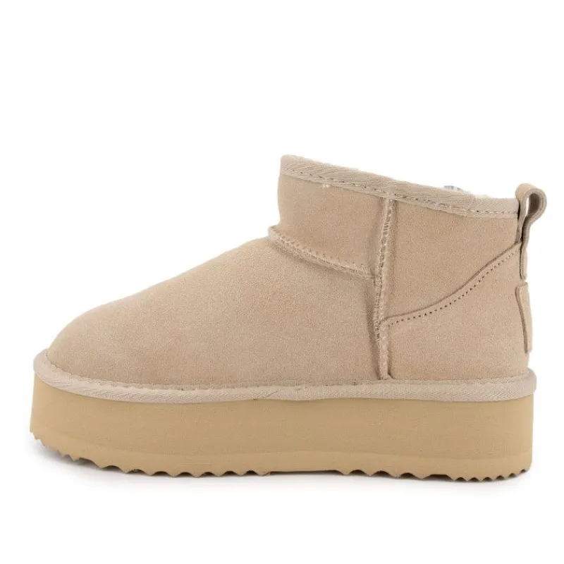 Clearance Bottines à plateforme cuir fourrée Femme Femme Boots, Bottines