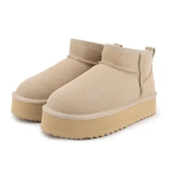 Clearance Bottines à plateforme cuir fourrée Femme Femme Boots, Bottines