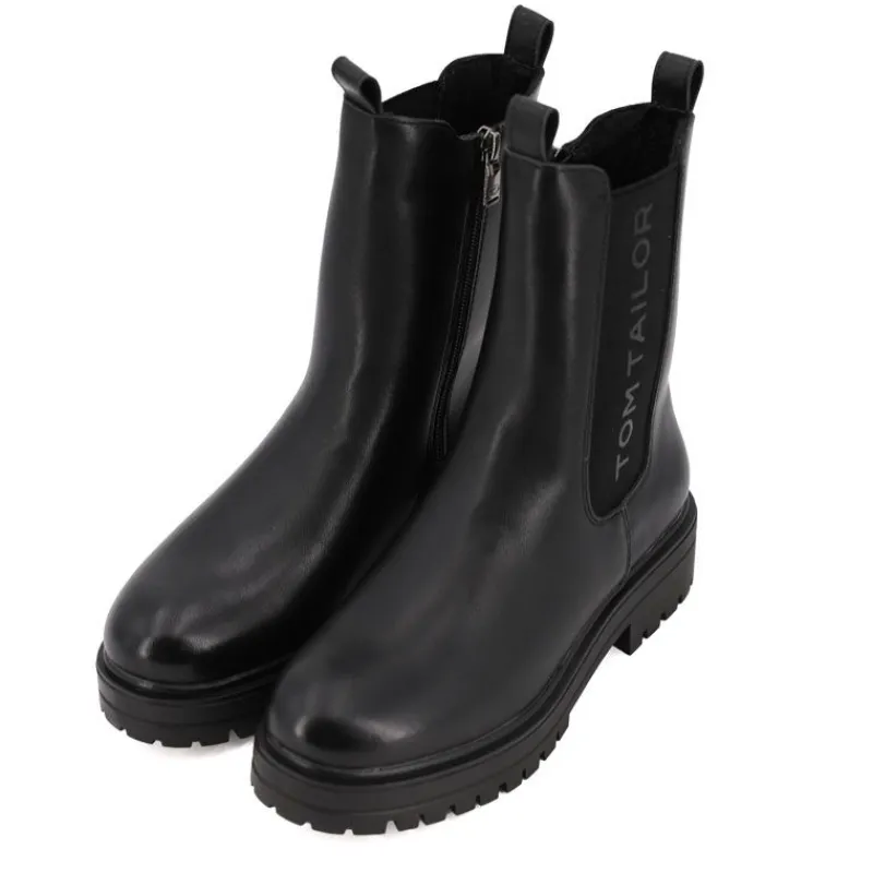 New Bottines black Chlesea semelle crantée Femme Femme Boots, Bottines
