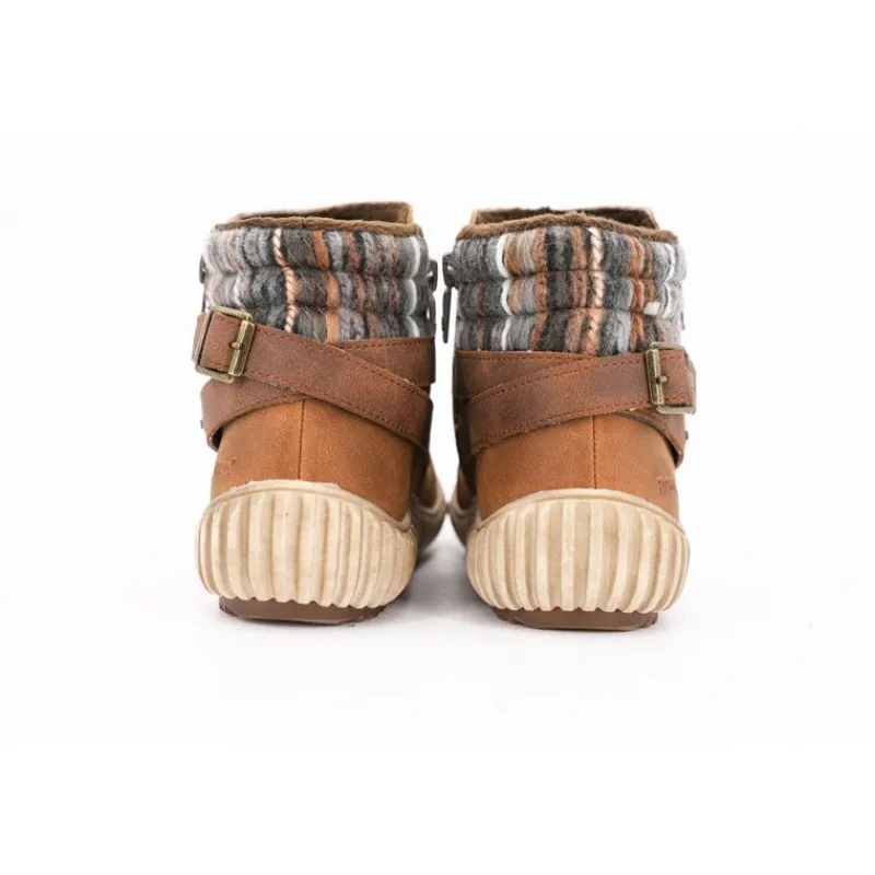 Bottines camel semelle beige avec details laine Femme Femme Boots, Bottines