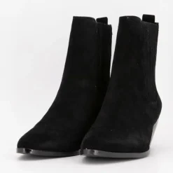 Bottines cuir à talons carrés daim Femme Femme Boots, Bottines