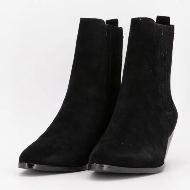 Bottines cuir à talons carrés daim Femme Femme Boots, Bottines