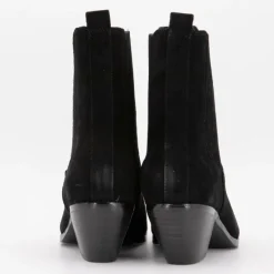Bottines cuir à talons carrés daim Femme Femme Boots, Bottines