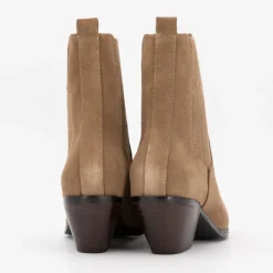 Sale Bottines cuir à talons carrés daim Femme Femme Boots, Bottines