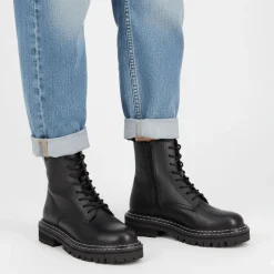 Best Bottines cuir grainé reine avec lacets Femme Femme Boots, Bottines